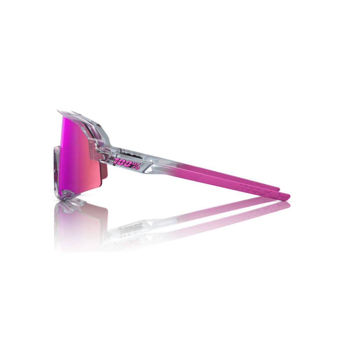 Gafas 100% Slendale Gris translúcido Lente Purpura Espejo
