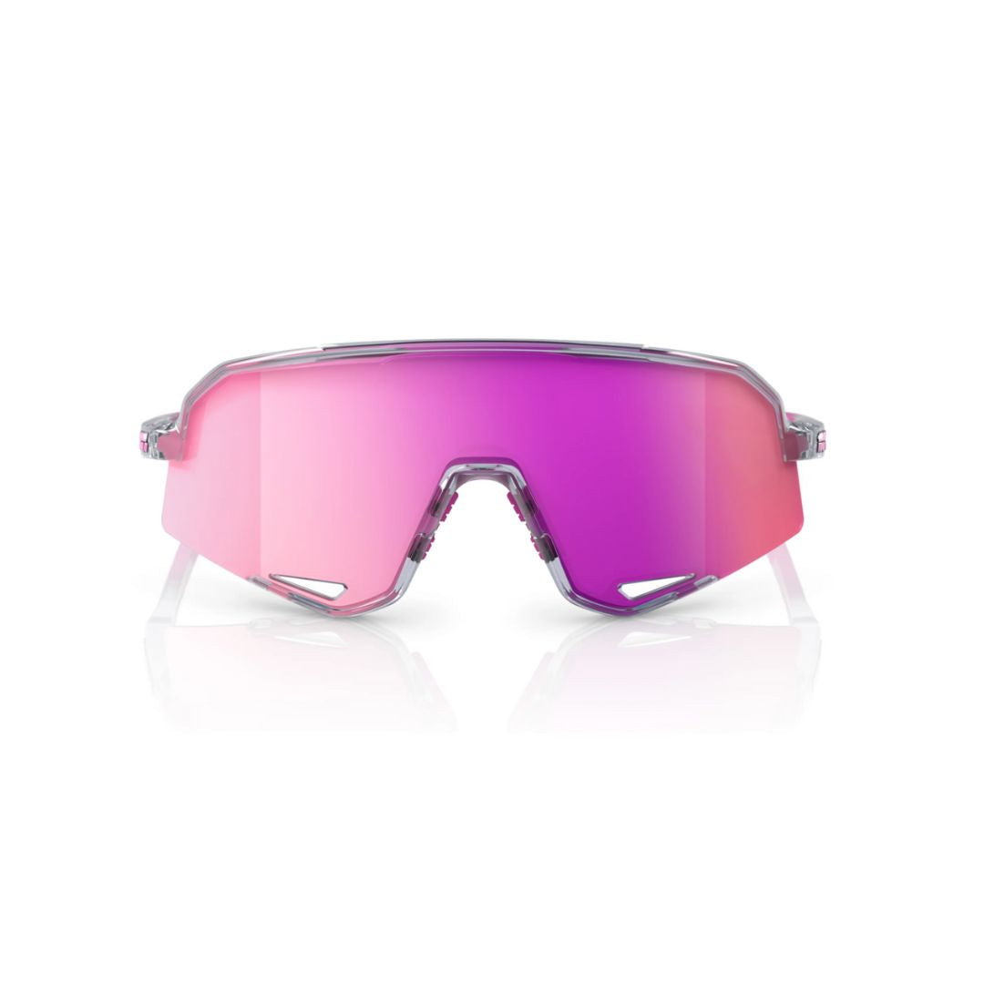 Gafas 100% Slendale Gris translúcido Lente Purpura Espejo