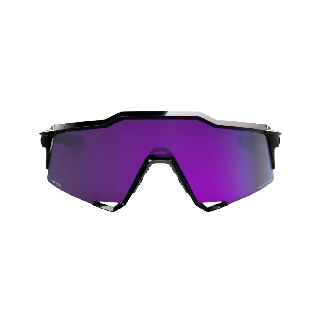 Gafas 100% Speedcraft Negro Polished Lente Hiper Lavender Espejo Polarizado