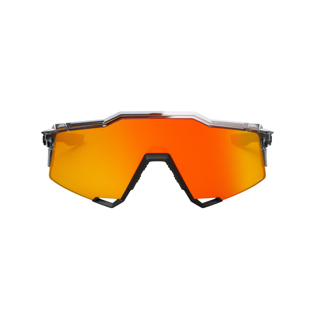 Gafas 100% Speedcraft Polished Traslucido Gris/Negro Mate Lente Hiper Rojo Espejo