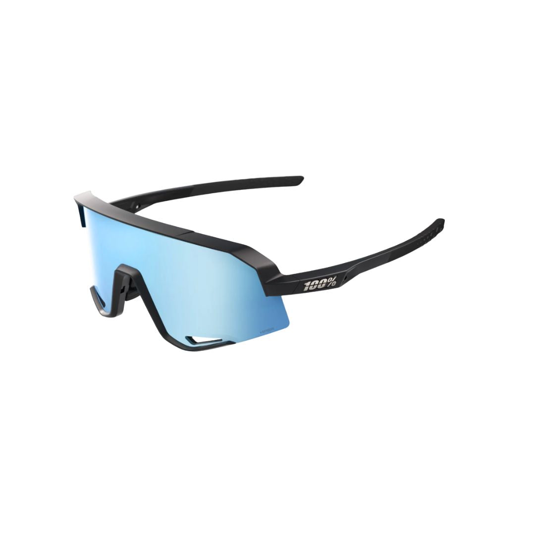 Gafas 100% Slendale Mate Negra Lente Hiper Azul Espejo