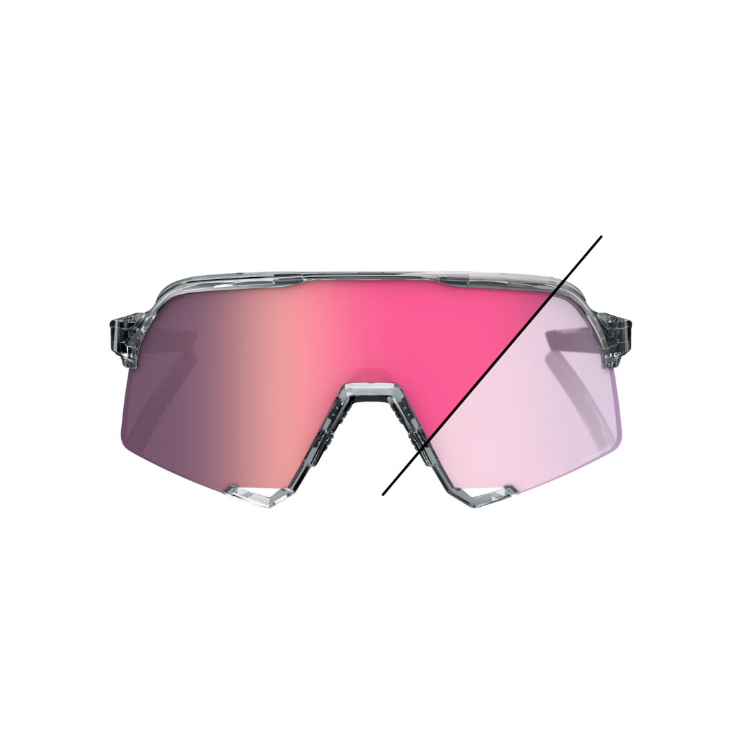 Gafas S3 Gris translúcido pulido Lente fotocromática con efecto espejo en oro rosa