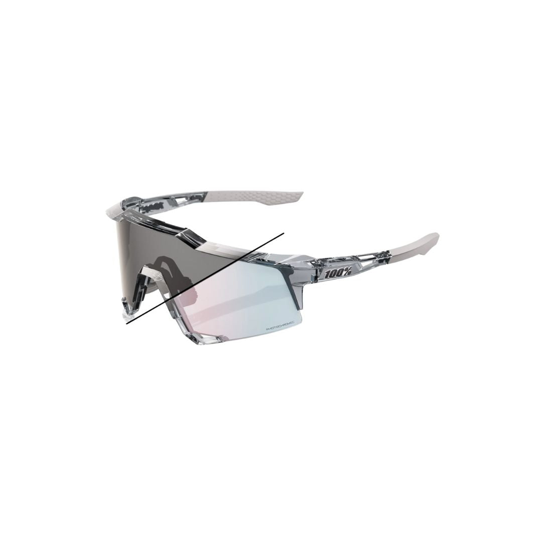 Gafas 100% Speedcraft Gris Polished Traslucido Lente Fotocromatico Dorado Rosa Espejo