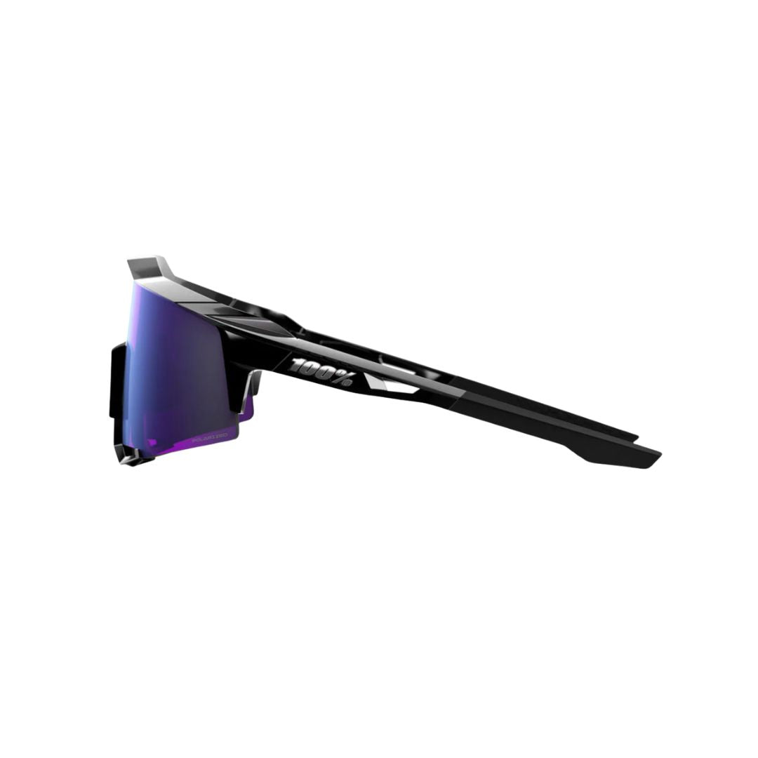 Gafas 100% Speedcraft Negro Polished Lente Hiper Lavender Espejo Polarizado