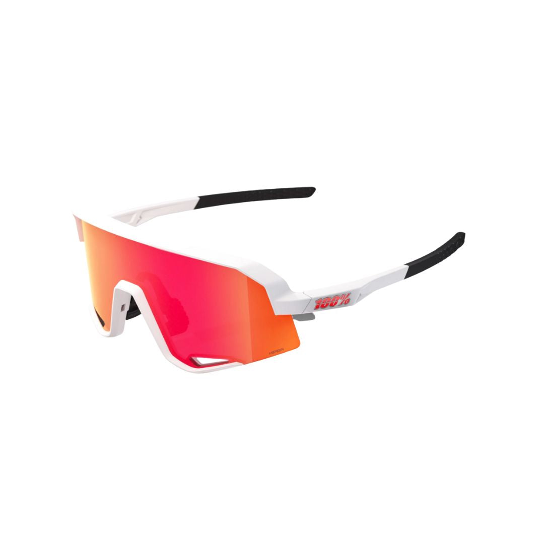 Gafas 100% Slendale Mate Blanca Lente Hiper Rojo Espejo