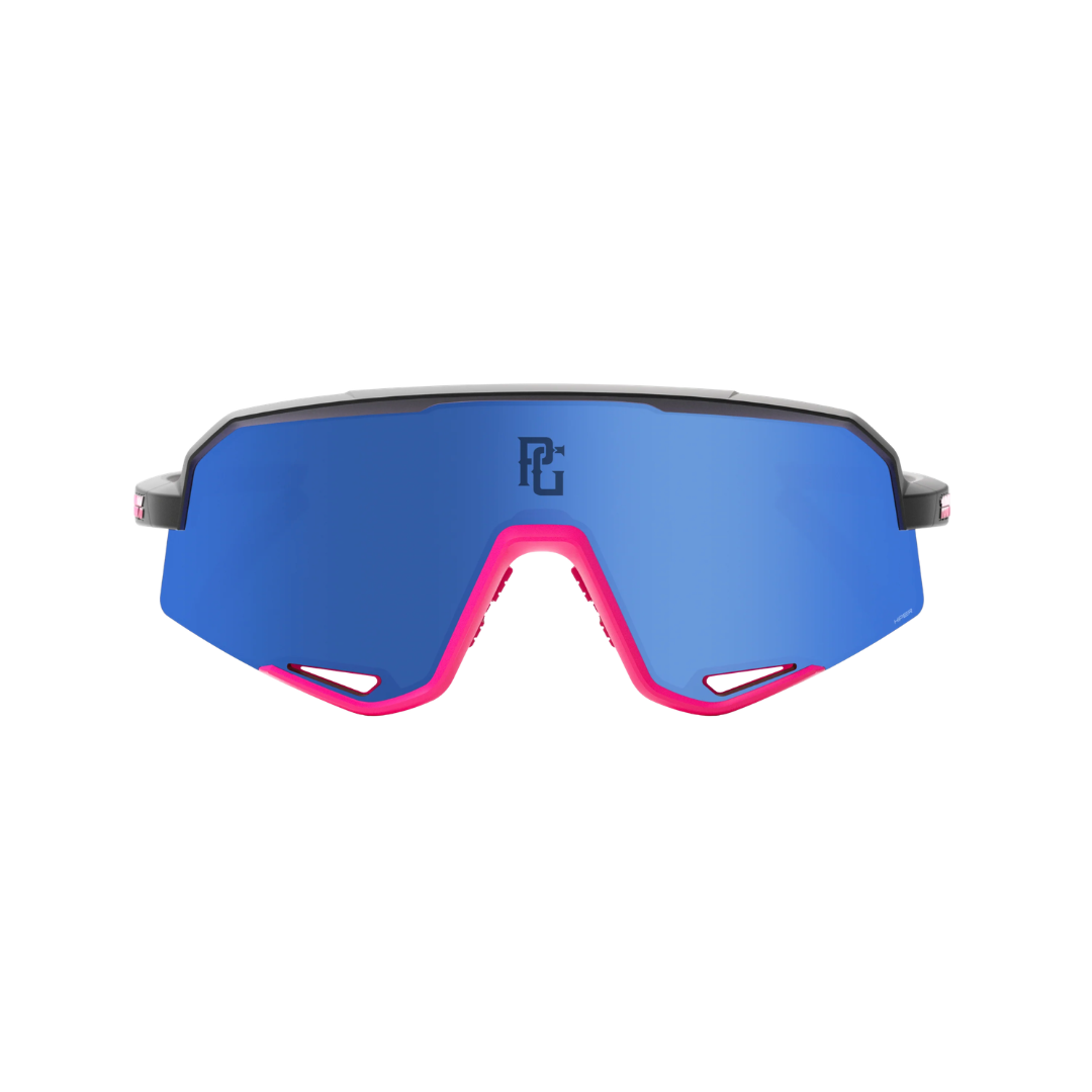 Gafas 100% Slendale Perfect Game Negro Mate/Rosa Lente Hiper Azul Espejo