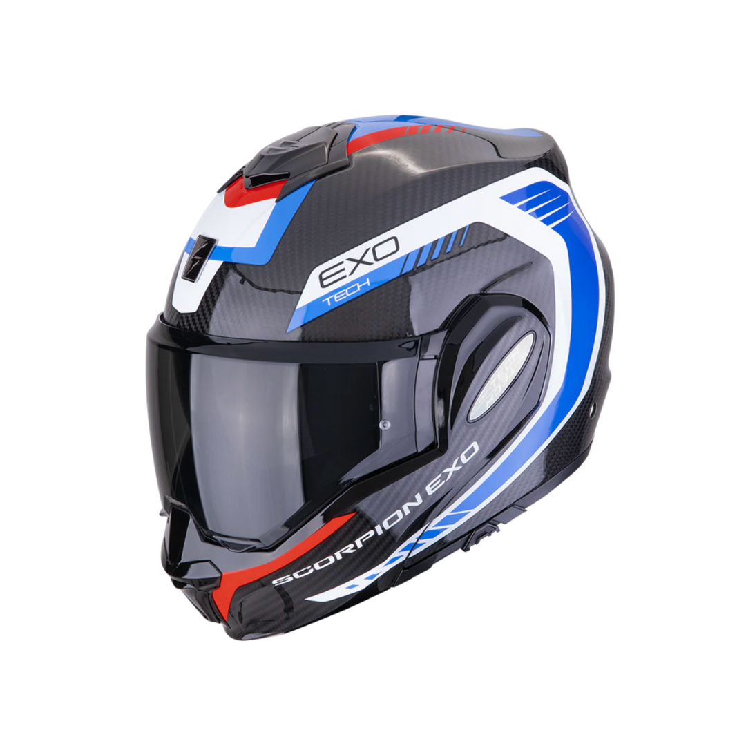 Casco Scorpion EXO-Tech Evo Carbon Cossy Negro/Azul/Rojo