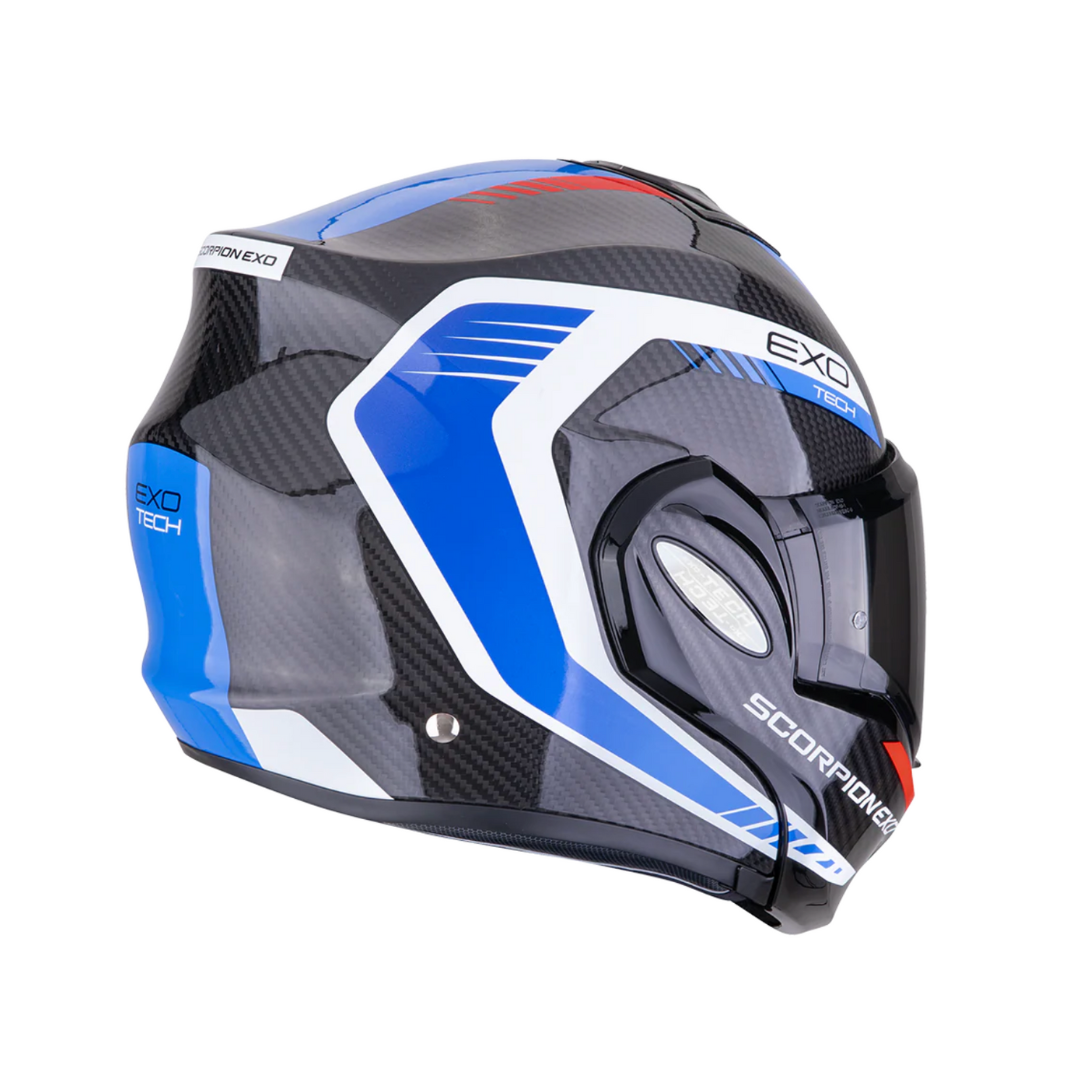 Casco Scorpion EXO-Tech Evo Carbon Cossy Negro/Azul/Rojo