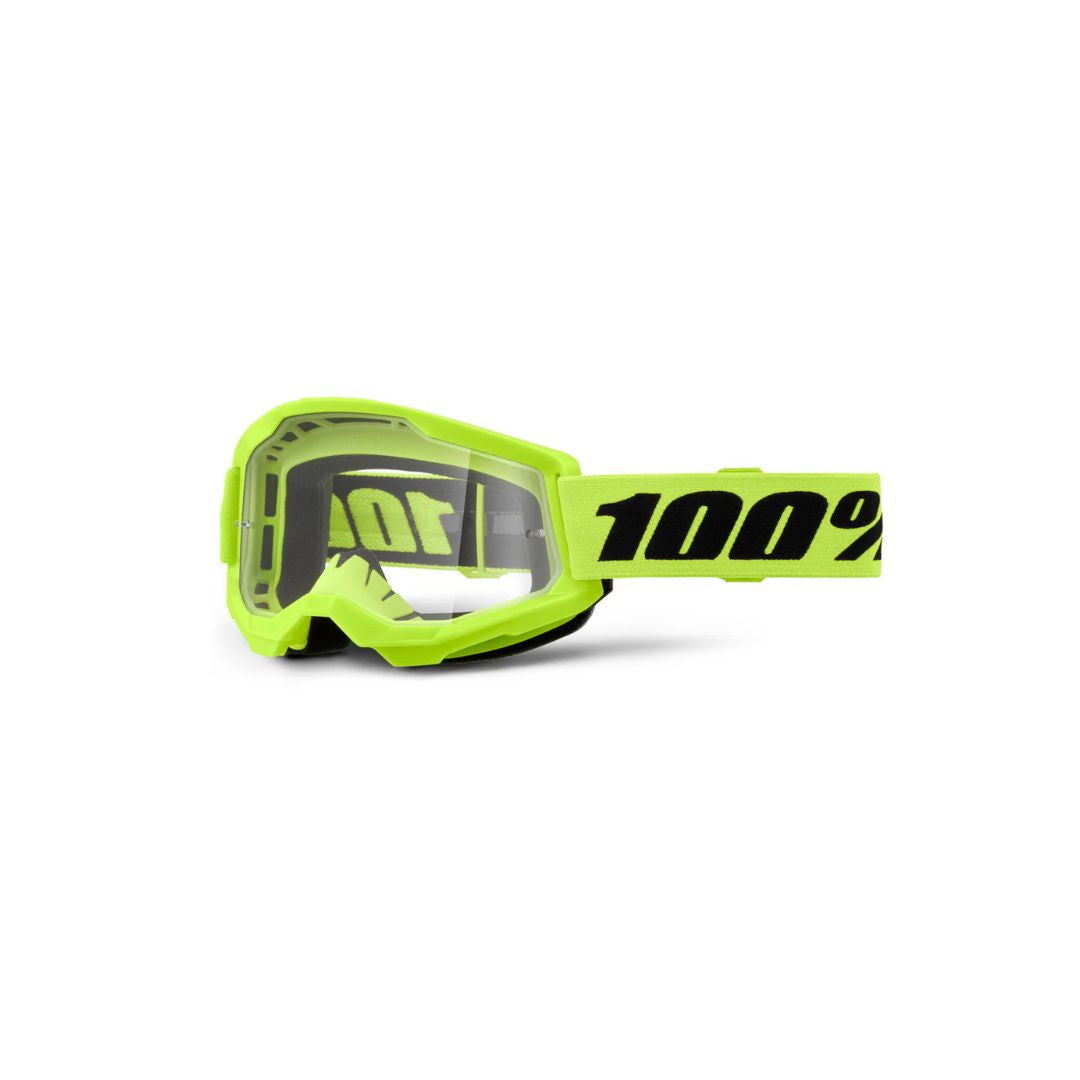 Goggle 100% Strata Amarillo Neon Lente Clear Niño