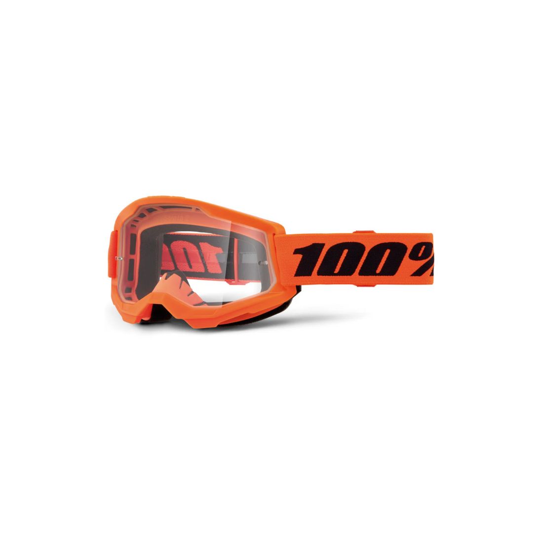 Goggle 100% Strata 2 Naranja Neon Lente clear Niño