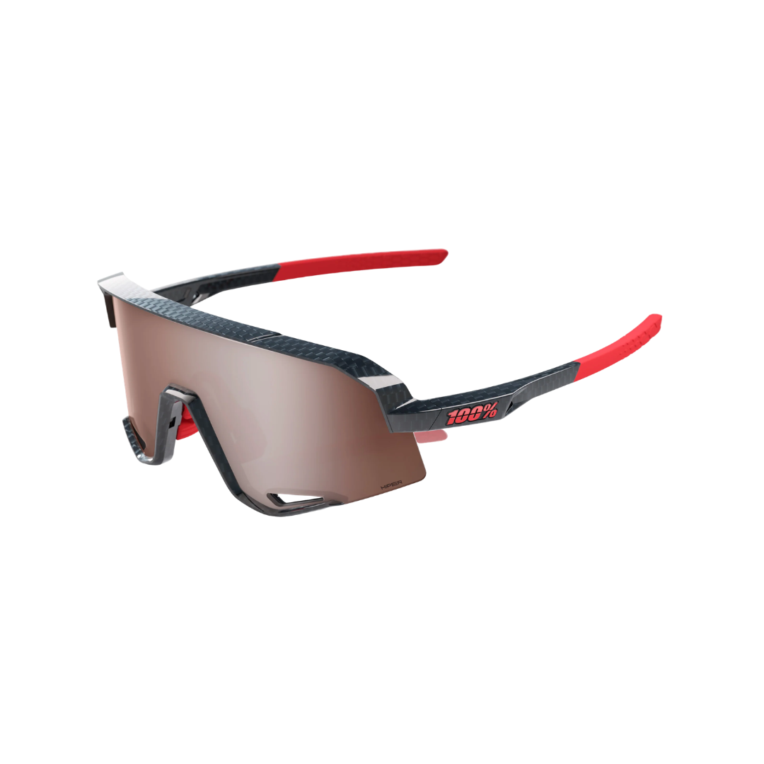 Gafas 100% Slendale Carbon Fiber Brillante Lente Hiper Crimson Silver Espejo