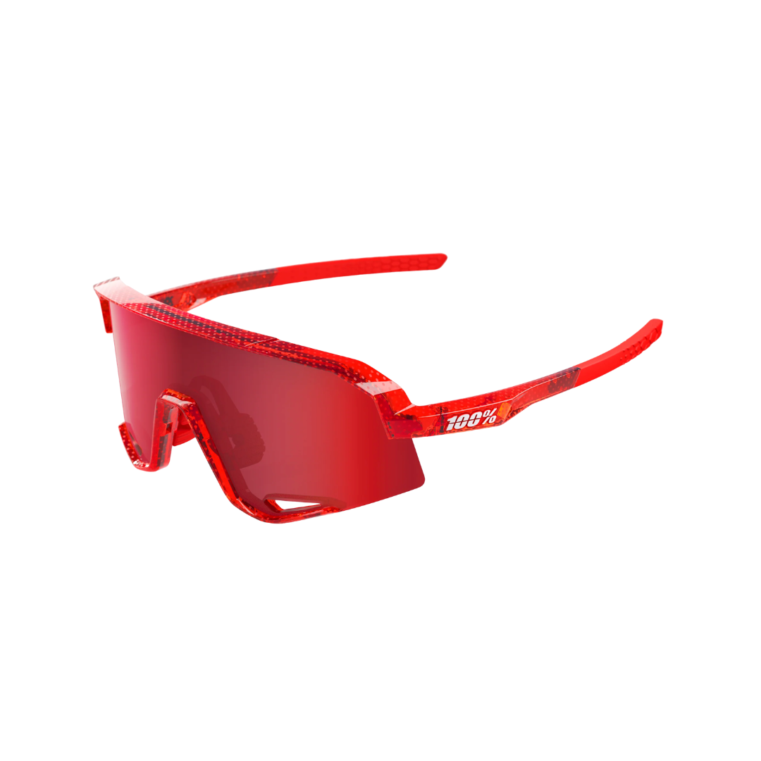 Gafas 100% Slendale Rojo Campari Traslucido Lente Hiper Rojo Fuego Espejo