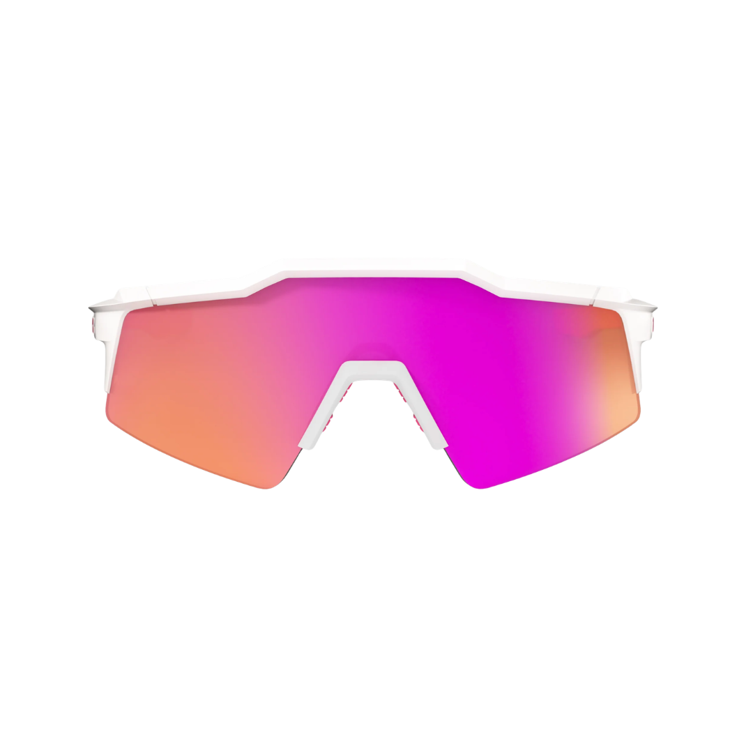 Gafas 100% Speedcraft Blanco/Rosa Mate Lente Hiper Vital Pink Espejo